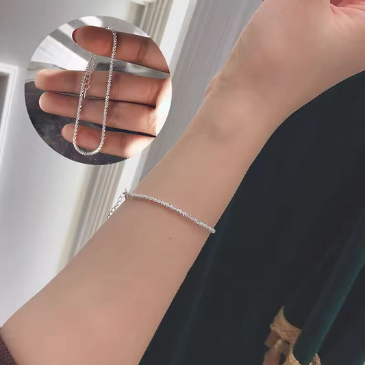 New Silver Colour Sparkling Gypsophila Adjustable Bracelet & Bangle for Women Fine Fashion Jewelry Wedding Party Gift