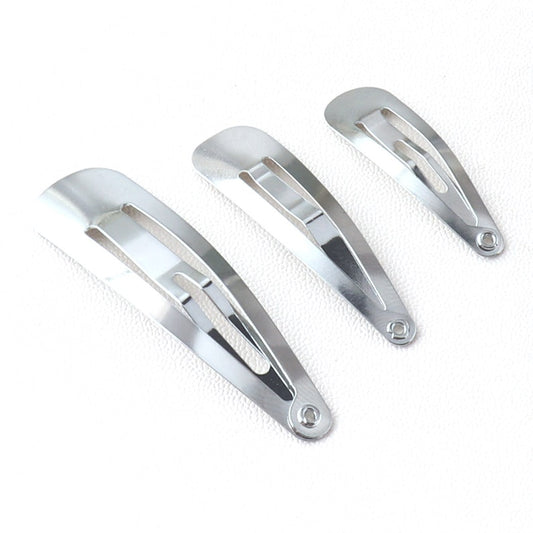 Snap Clips Silver Snap Hair Clips Mini Tear Drop Clips 31/39/49mm Clips for Barrettes Girls Hairpins Kids Baby Gifts Bulk Metal Blank Clips